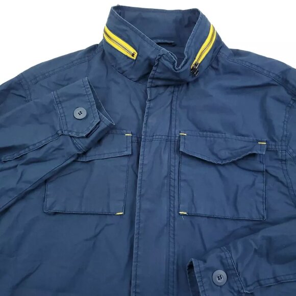 Pacific and Park Mens Navy Zip up Cotton Jacket- Navy - Picture 1 of 1